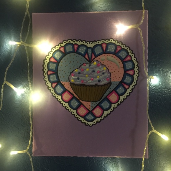 “Original painting” cute heart cupcake <3 - Picture 6 of 10